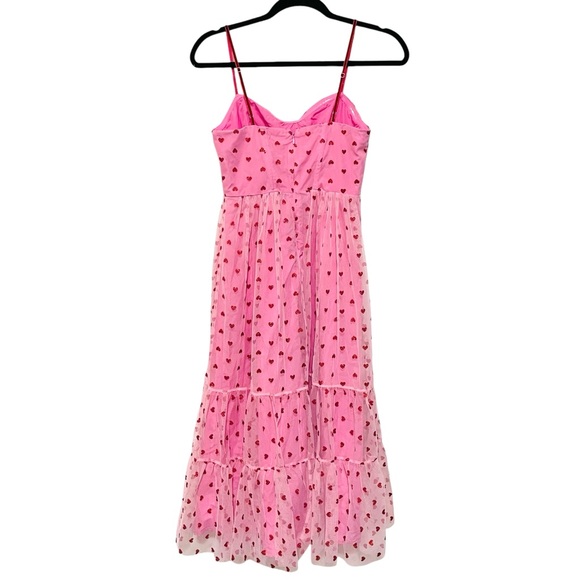Betsey Johnson Classically Pink Heart Dress Size 4 Valentine's Red Glitter NEW - Picture 14 of 16